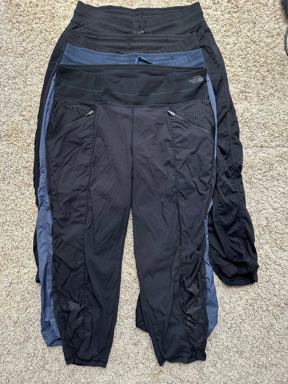 The North Face Cropped Pull On Pants *Lot of 4* Blue Black Med Hiking Outdoors